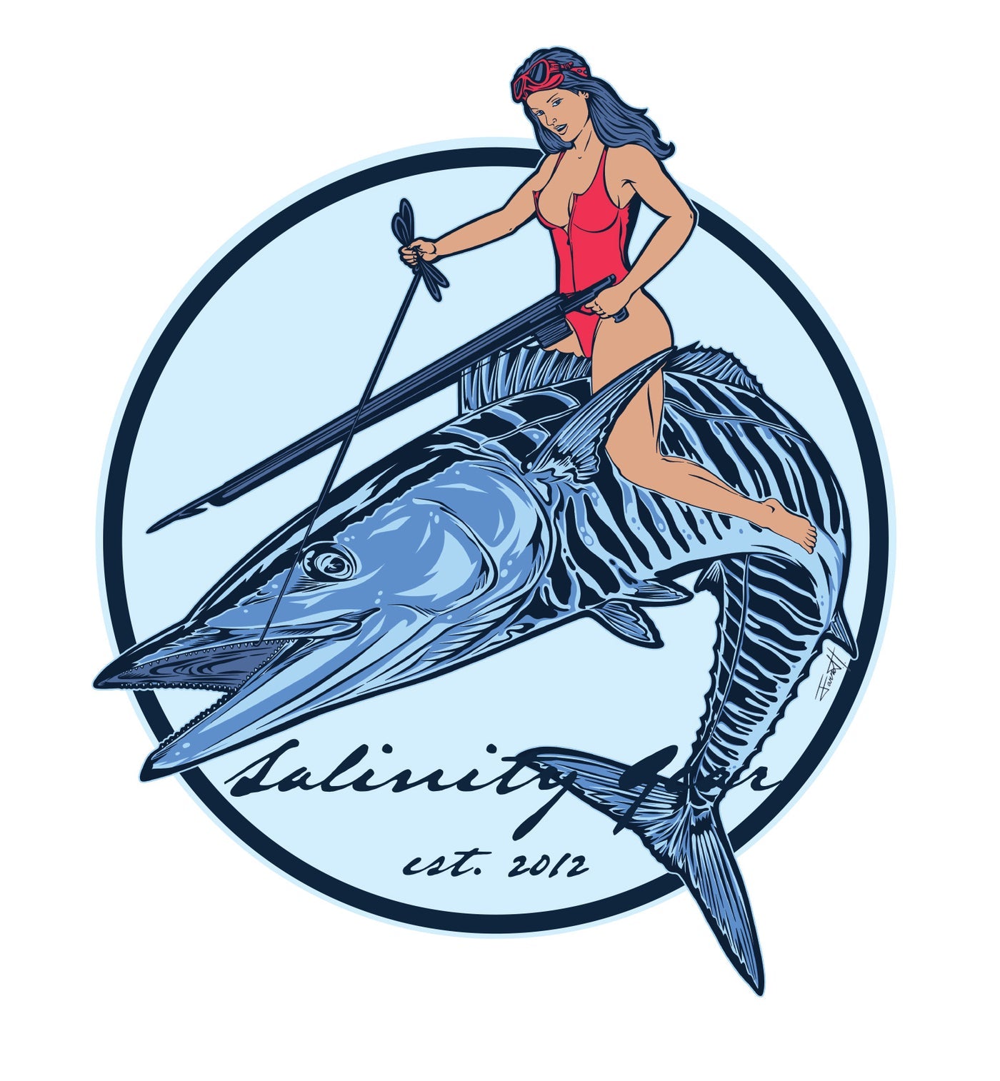 Salinity Wahoo Pin up Girl Sticker