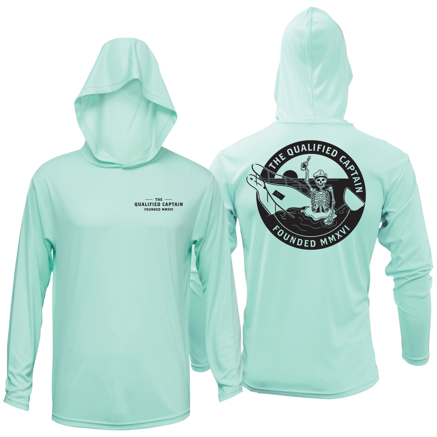 The Qualified Captain Skeleton Performance Hoodie - Dogfish Tackle & Marine