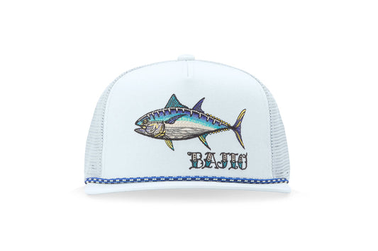 Bajio Bluefin Tuna - Flat Brim Twill Trucker Hat - Dogfish Tackle & Marine
