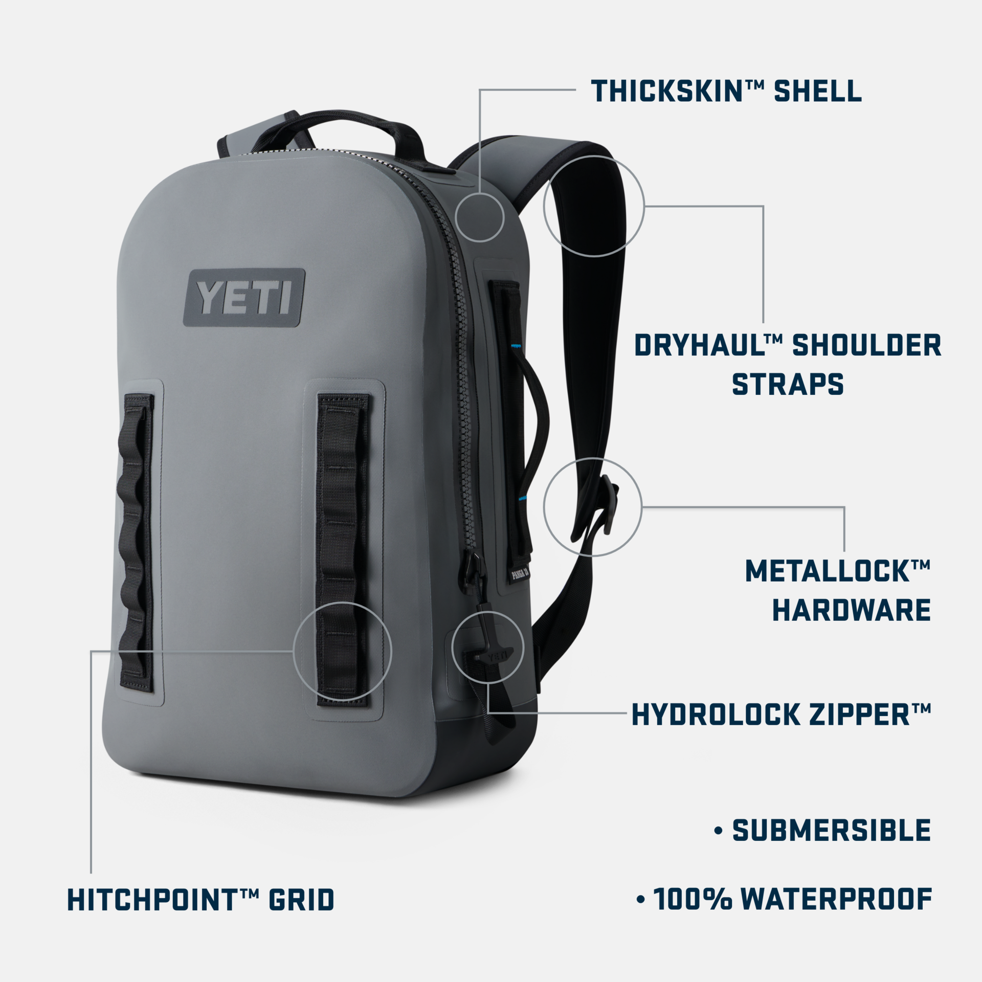 yeti bag pack YETI 28L Panga Waterproof Backpack Storm Gray