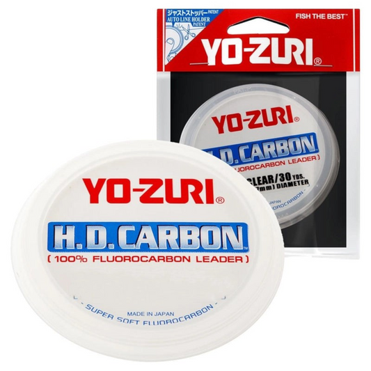 Dogfish Tackle & Marine Yo-Zuri H.D. Carbon clear 100% fluorocarbon fishing leader line in retail packaging