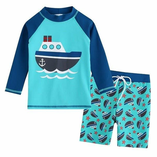 Vaenait Baby Ocean Boat Long Sleeve Swimsuit Set - Dogfish Tackle & Marine