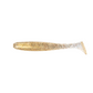 Dogfish Tackle & Marine 6th Sense Divine 3.4in saltwater swimbait in a gold glitter finish with a paddle tail.