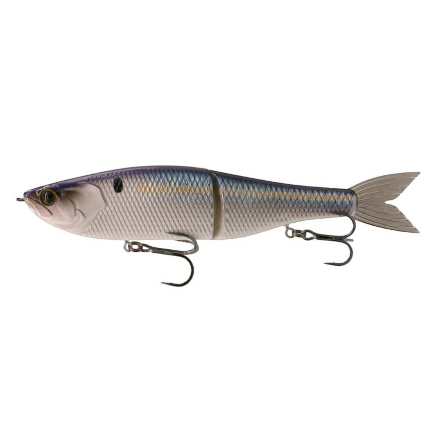 Dogfish Tackle & Marine 6th Sense The Draw 6.5 glide bait featuring realistic silver and blue scale detailing.