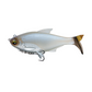 Dogfish Tackle & Marine 6th Sense The Option swimbait in a pearlescent white finish with a bottom-rigged treble hook.