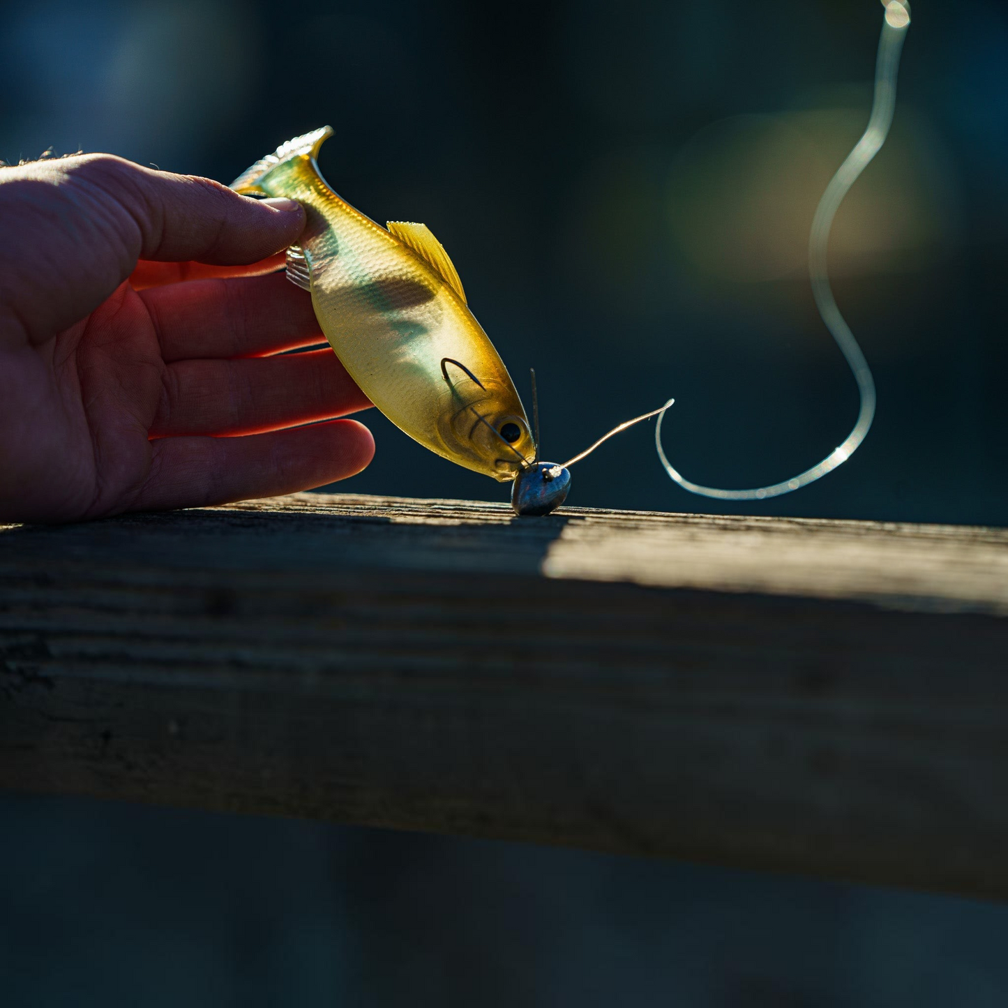 Dogfish Tackle & Marine 6th Sense Panorama soft plastic swimbait rigged on a jighead for realistic fishing presentation