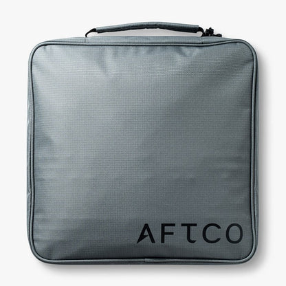 Dogfish Tackle & Marine AFTCO Utility Gear Bag in grey, water-resistant material with black AFTCO logo.