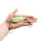 Dogfish Tackle & Marine Angler Co Widowmaker Jig, 100g slow pitch jig with white and green stripes, shad-profile body, and two hooks.