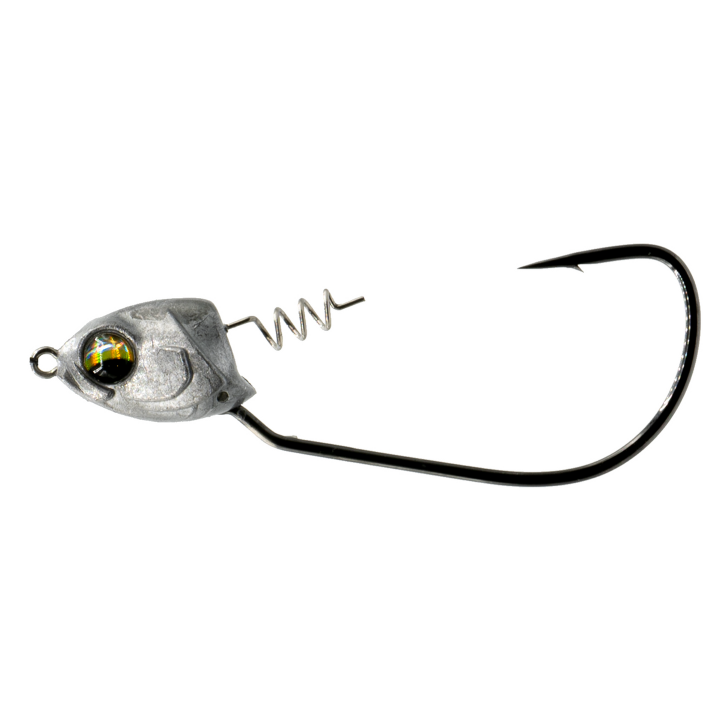 Dogfish Tackle & Marine 6th Sense Axle swimbait jig head with a silver lead head, screw-lock, and sharp black hook.