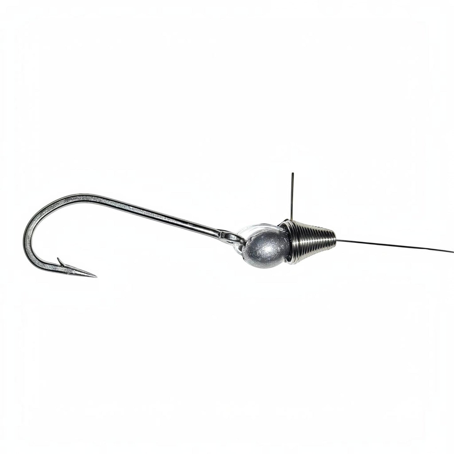 Dogfish Tackle & Marine pre-made ballyhoo fishing rig with a 1/2oz lead weight and stainless steel hook.