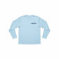 Dogfish Tackle & Marine light blue microfiber long sleeve shirt with UPF 50+ sun protection and moisture management.