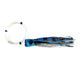 Dogfish Tackle & Marine blue and silver chugger trolling lure with monofilament leader for offshore game fishing