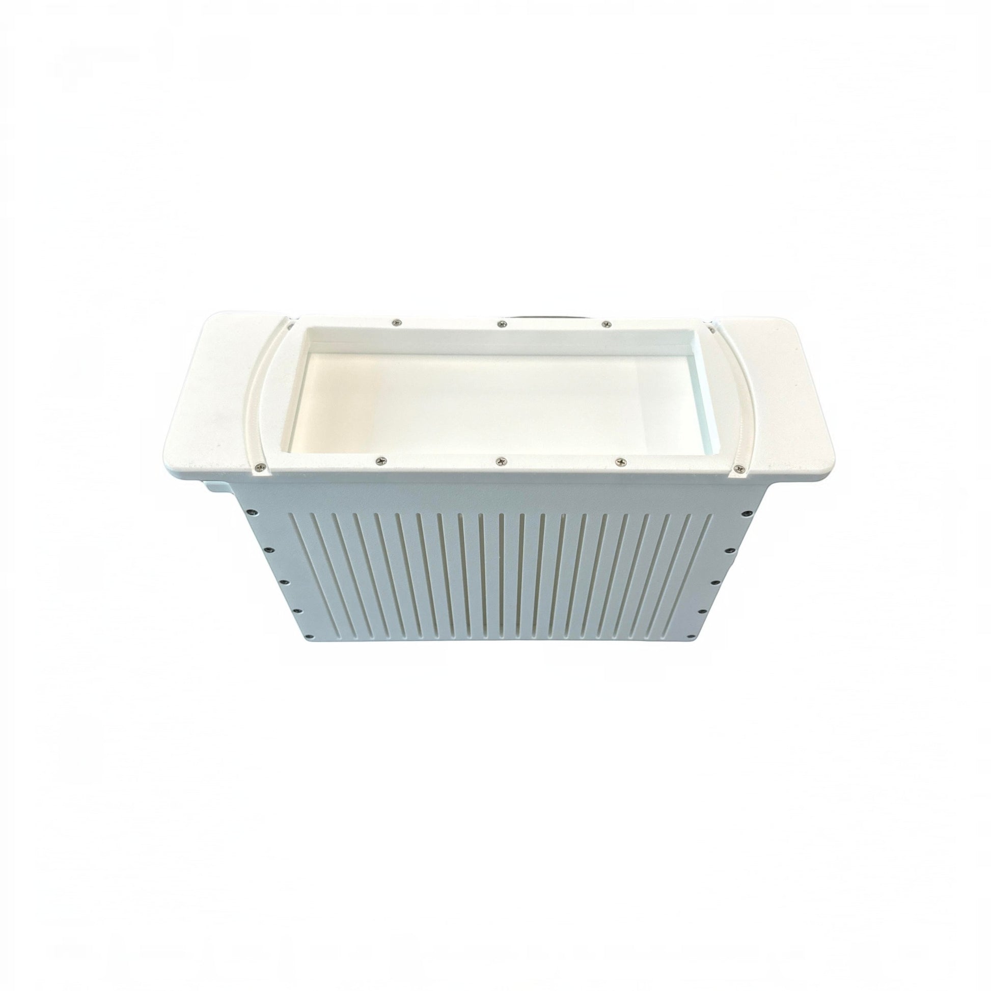 Dogfish Tackle & Marine white King starboard chum cutter with built-in knife holder, fits 5-gallon bucket.