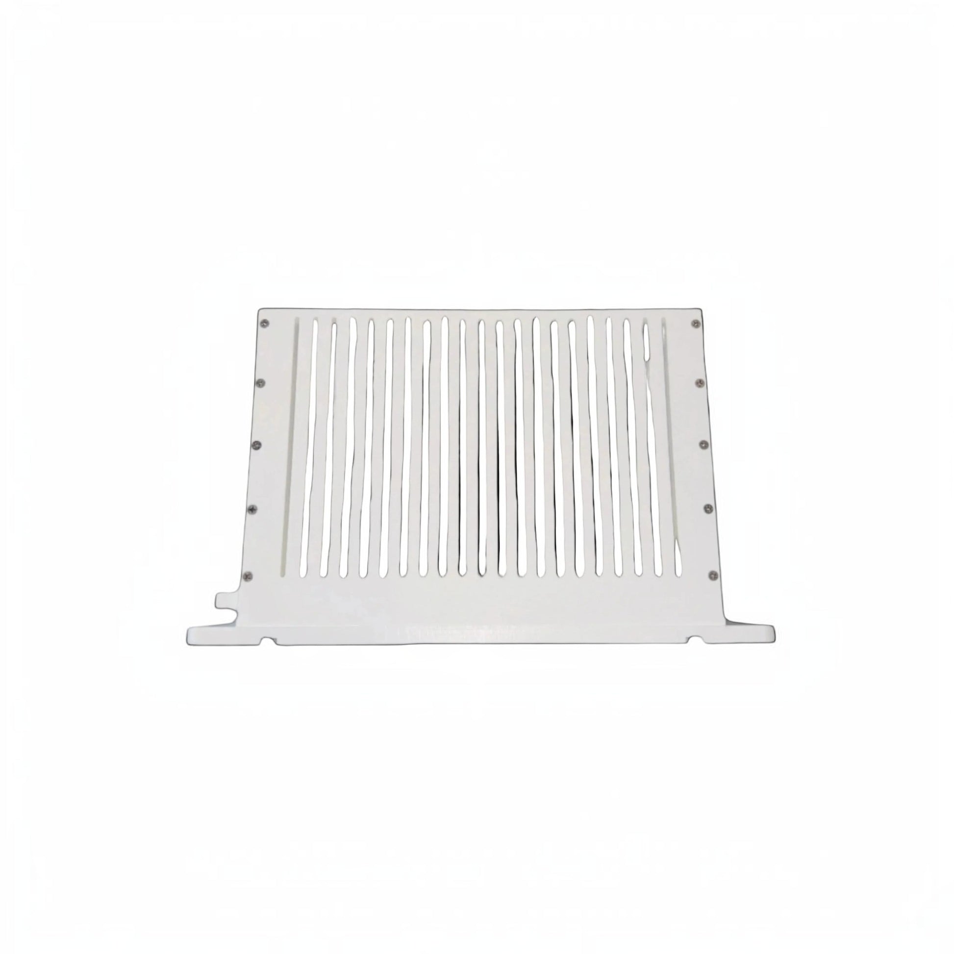 Dogfish Tackle & Marine white King Starboard chum cutter with vertical slots and knife holder, designed for 5-gallon buckets.