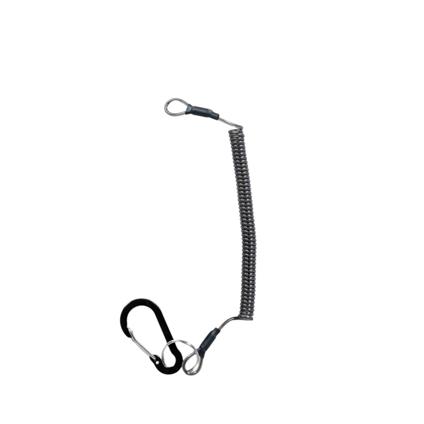 Dogfish Tackle & Marine coiled safety lanyard with black carabiner for fishing pliers