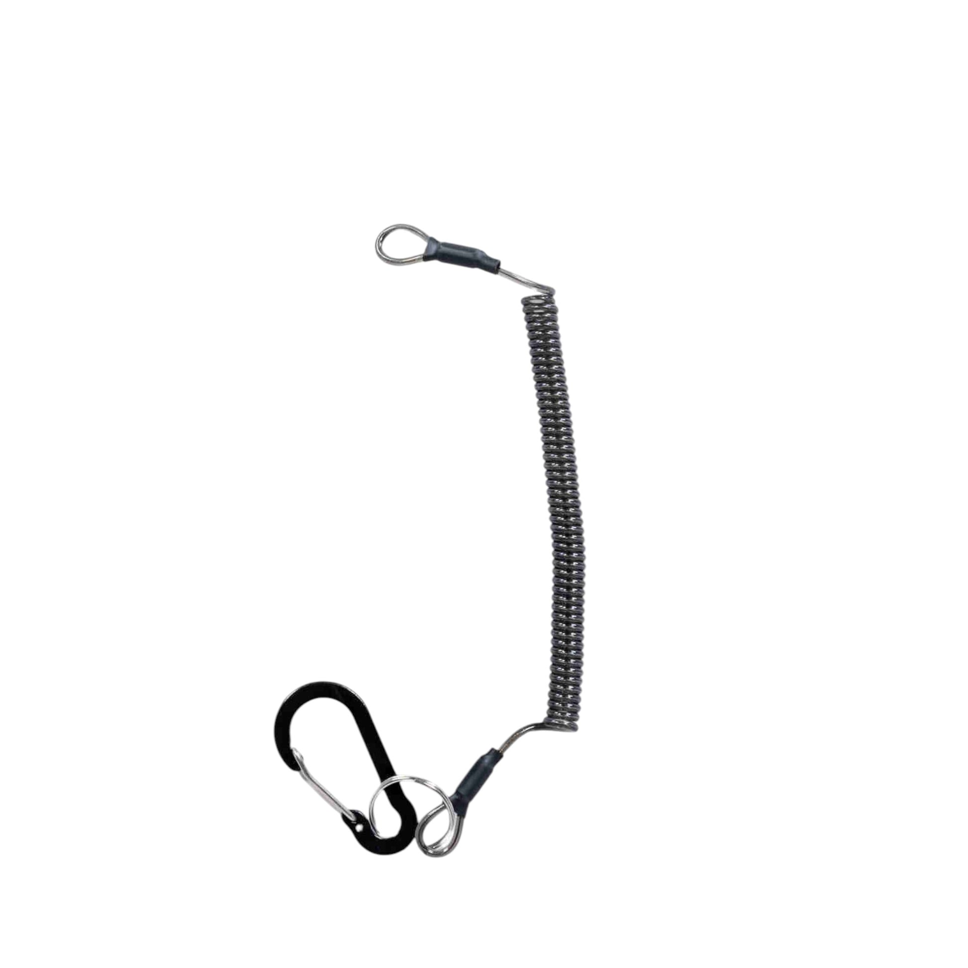 Dogfish Tackle & Marine coiled safety lanyard with black carabiner for fishing pliers
