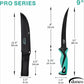 Dogfish Tackle & Marine Danco 9-inch Pro Series flex fillet knife with teal ergonomic handle and nylon sheath