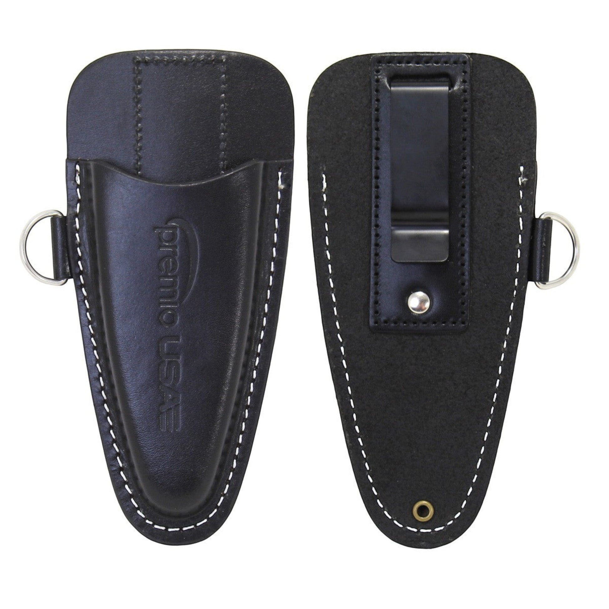 Dogfish Tackle & Marine Danco Premio USA 6.5in pliers black leather sheath with belt clip and stainless steel D-ring
