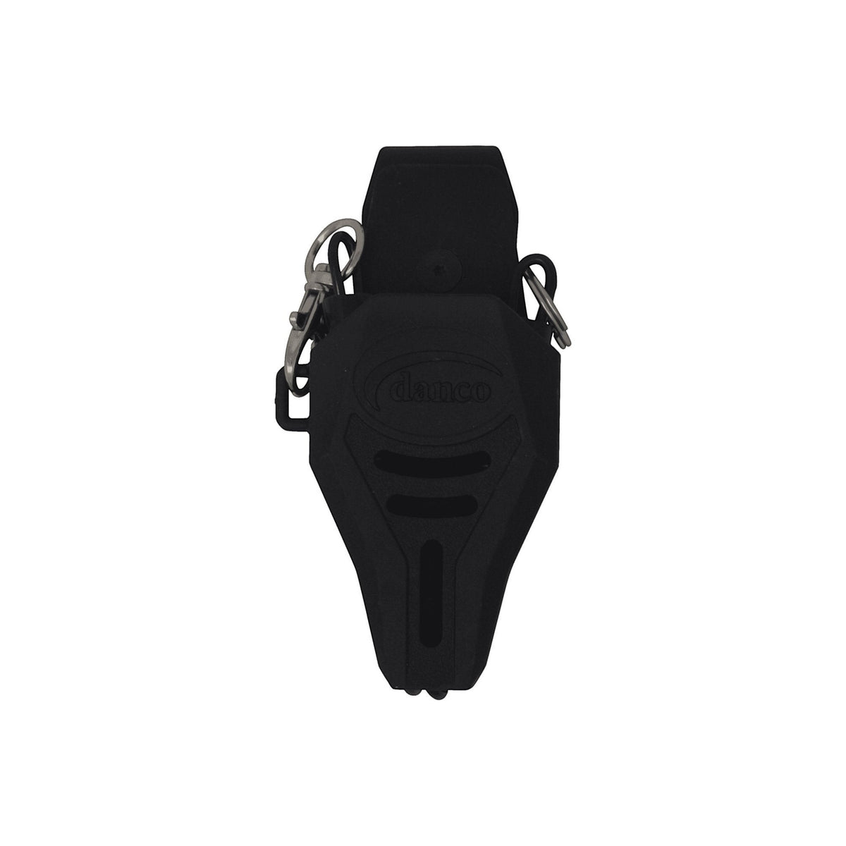 Dogfish Tackle & Marine Danco large black rubber plier sheath with swiveling belt clip and coiled lanyard