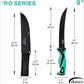 Dogfish Tackle & Marine Danco 9in Stout Knife Pro Series with black Teflon blade and teal ergonomic handle with sheath
