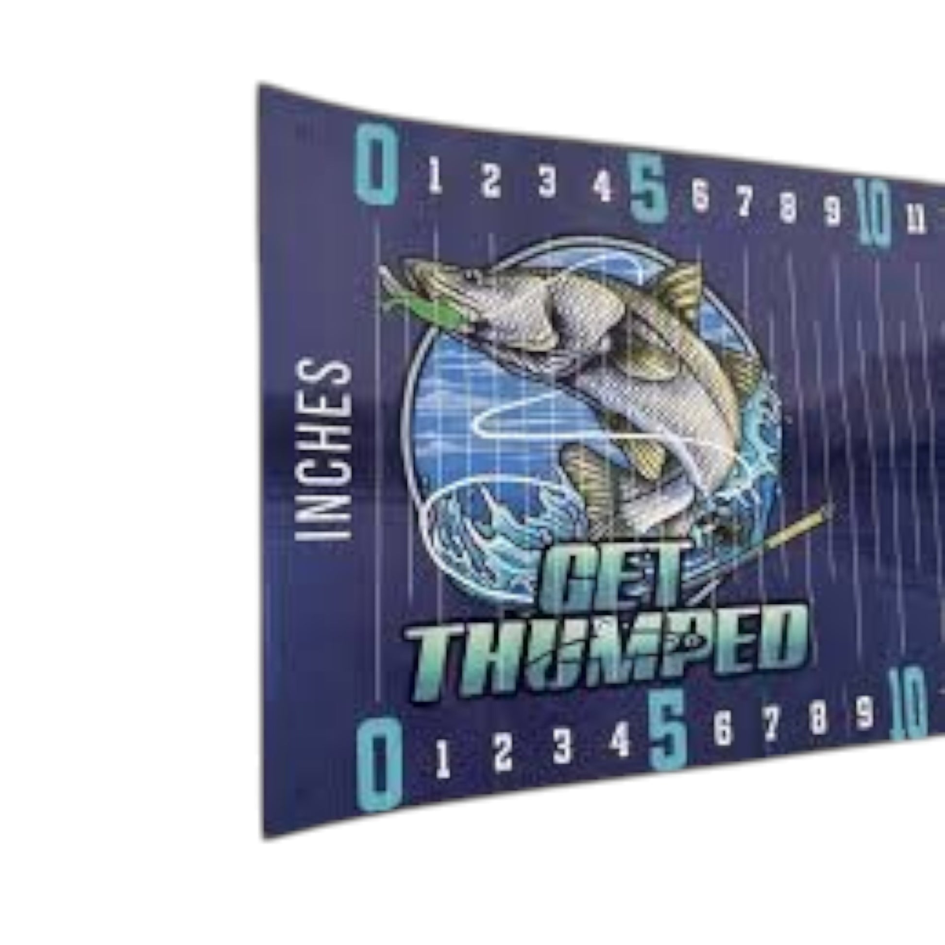 Dogfish Tackle & Marine Get Thumped 50-inch weatherproof fish measuring ruler with Snook and Redfish slot graphics