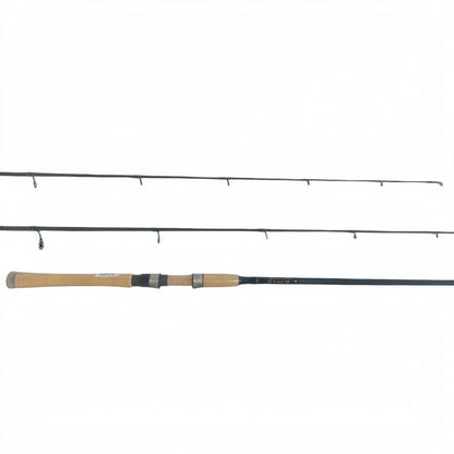 Dogfish Stik Signature Series graphite spinning fishing rod with cork handle and Fuji alconite guides.