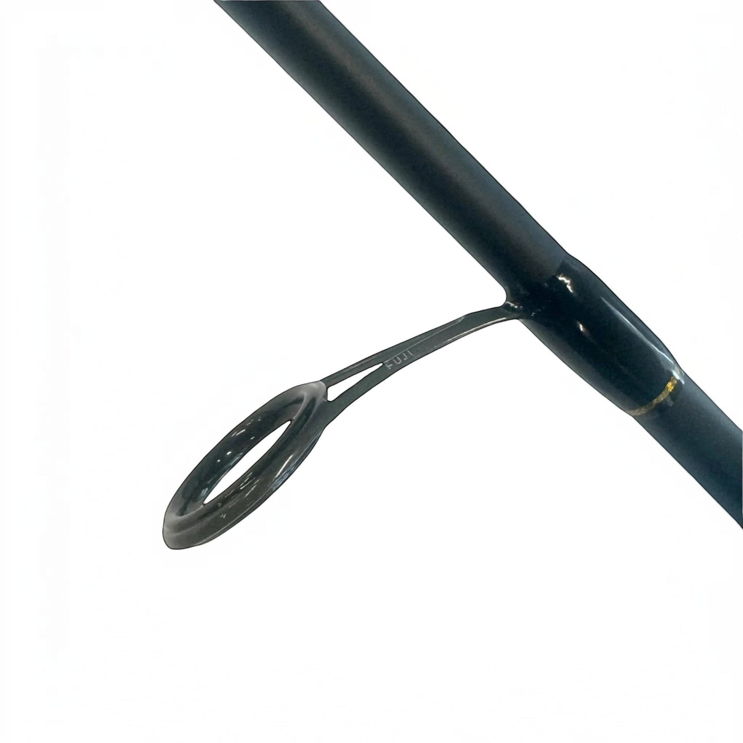 Dogfish Stik Signature Series graphite spinning fishing rod with Fuji alconite guides and cork reel seat.