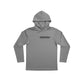 Dogfish Tackle & Marine grey long sleeve hooded performance polyester shirt with micro octopus logo.