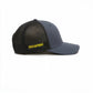 Dogfish Tackle & Marine grey trucker hat with black mesh back and yellow embroidered logo.