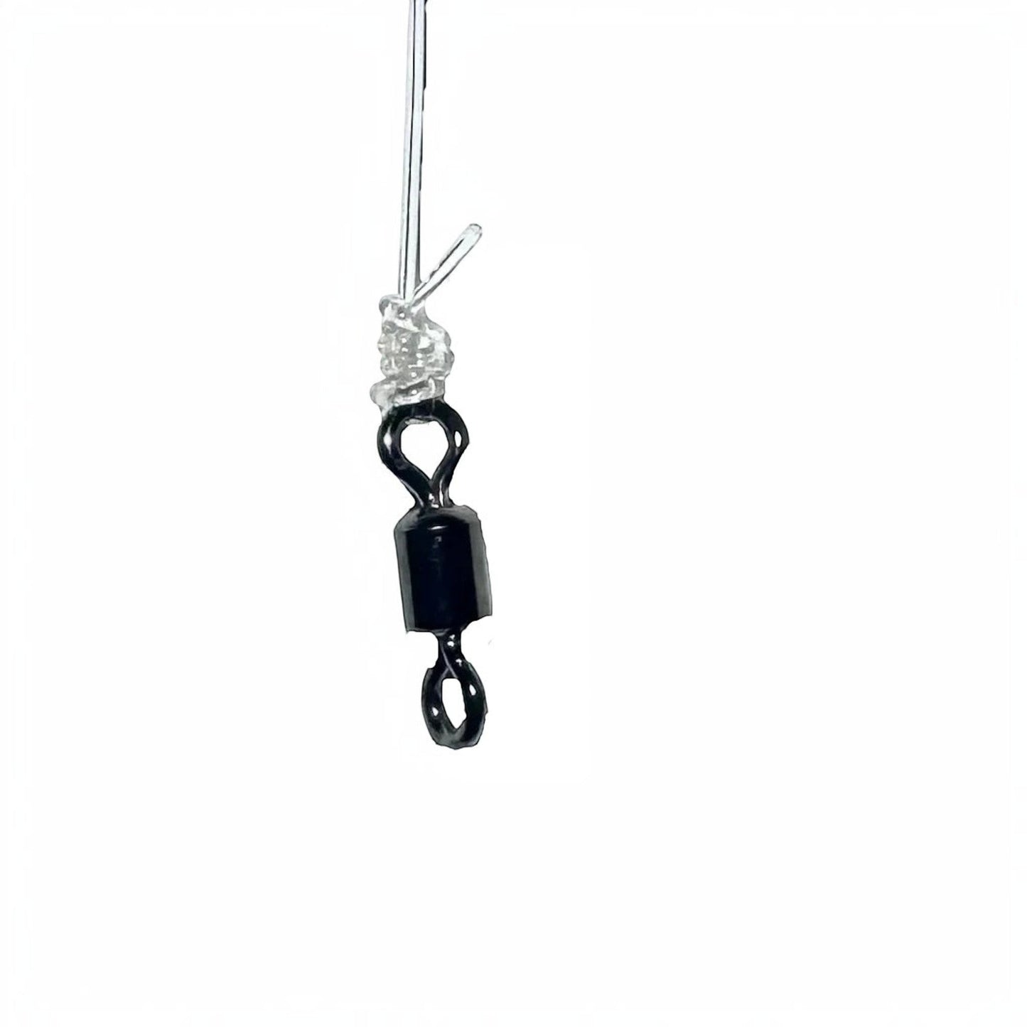 Dogfish Tackle & Marine black nickel crane swivel on fluorocarbon leader, 30lb test, 4/0 hook size
