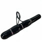 Dogfish Tackle & Marine black E-glass conventional fishing rod with Fuji guides and aluminum gimbal.