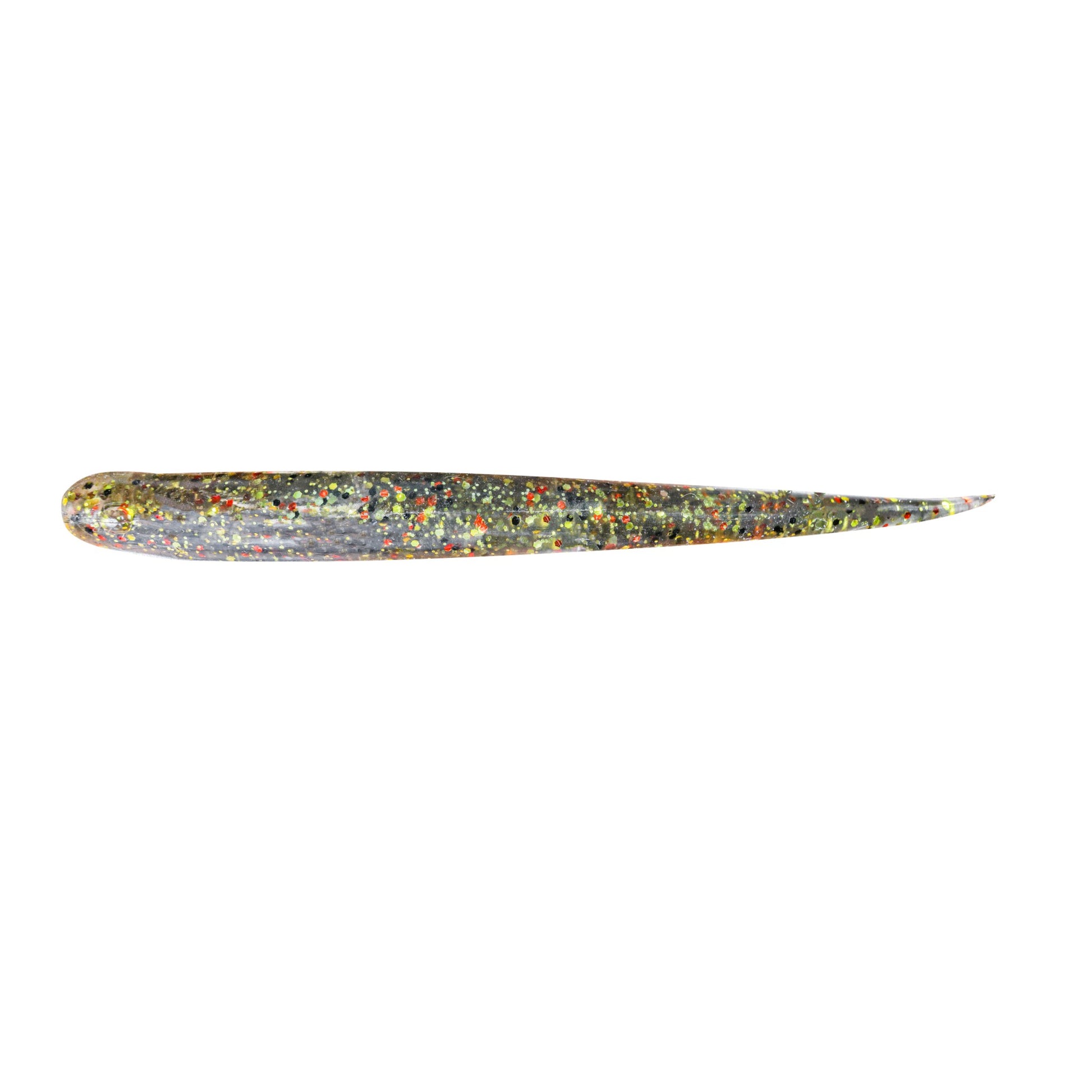 Dogfish Tackle & Marine MirrOlure Lil John XXL soft plastic fishing lure in a dark glitter finish.