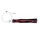 Dogfish Tackle & Marine pre-rigged Mutha Chugga trolling lure in dark red and black with monofilament leader