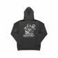 Dogfish Tackle & Marine dark grey cotton blend zip-up hoodie with octopus and anchor logo on chest.