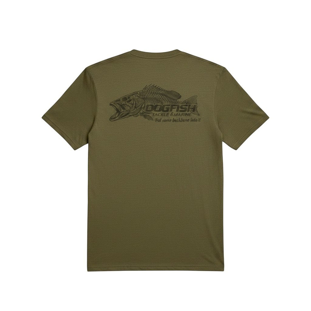 Dogfish Put Some Back Bone Into It Logo Short Sleeve T-Shirt