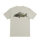 Dogfish Tackle & Marine light grey poly-cotton short sleeve t-shirt with a Rasta Hogfish logo graphic on the back.