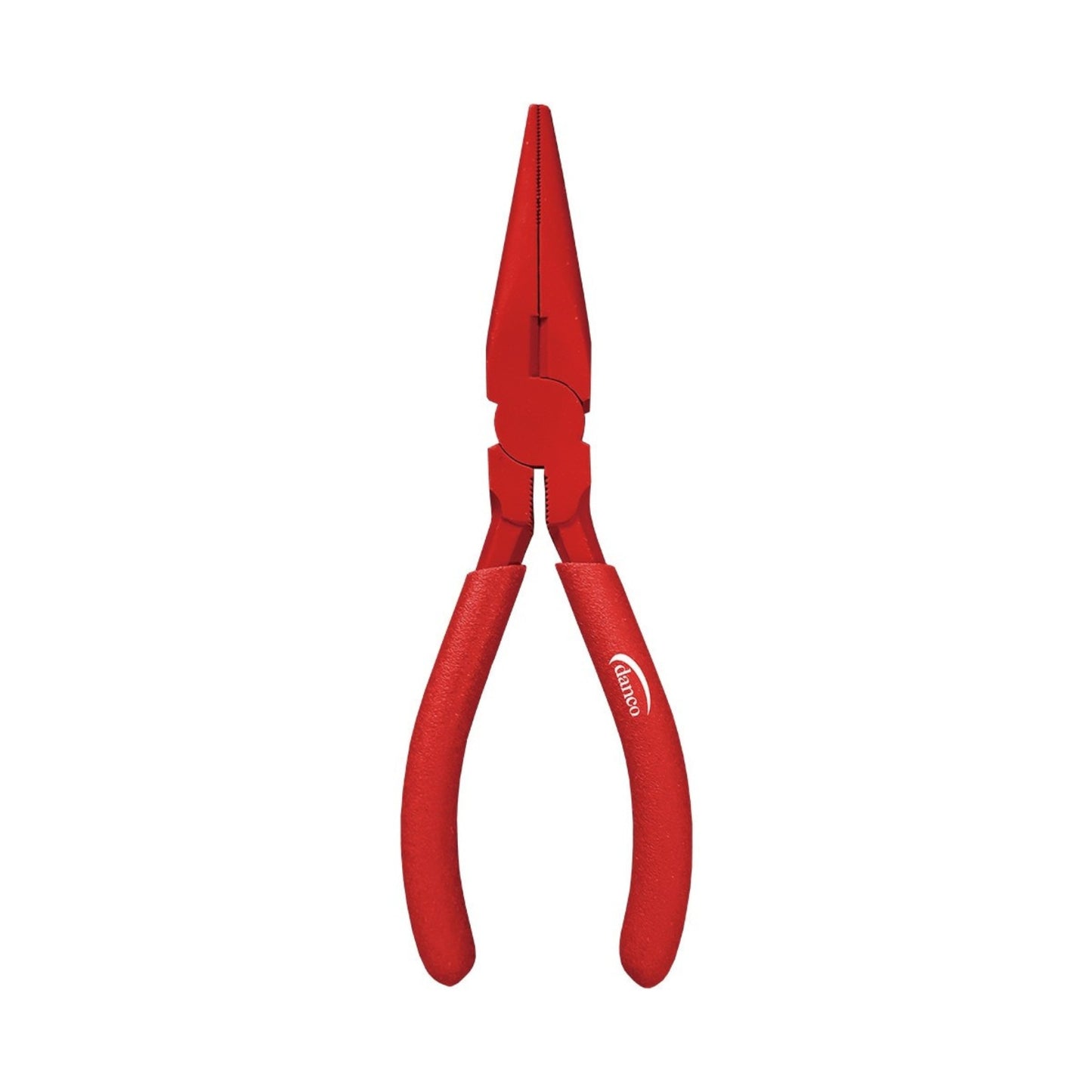 Dogfish Tackle & Marine Danco 6 inch red carbon steel needle nose fishing pliers with slip-resistant PVC handles