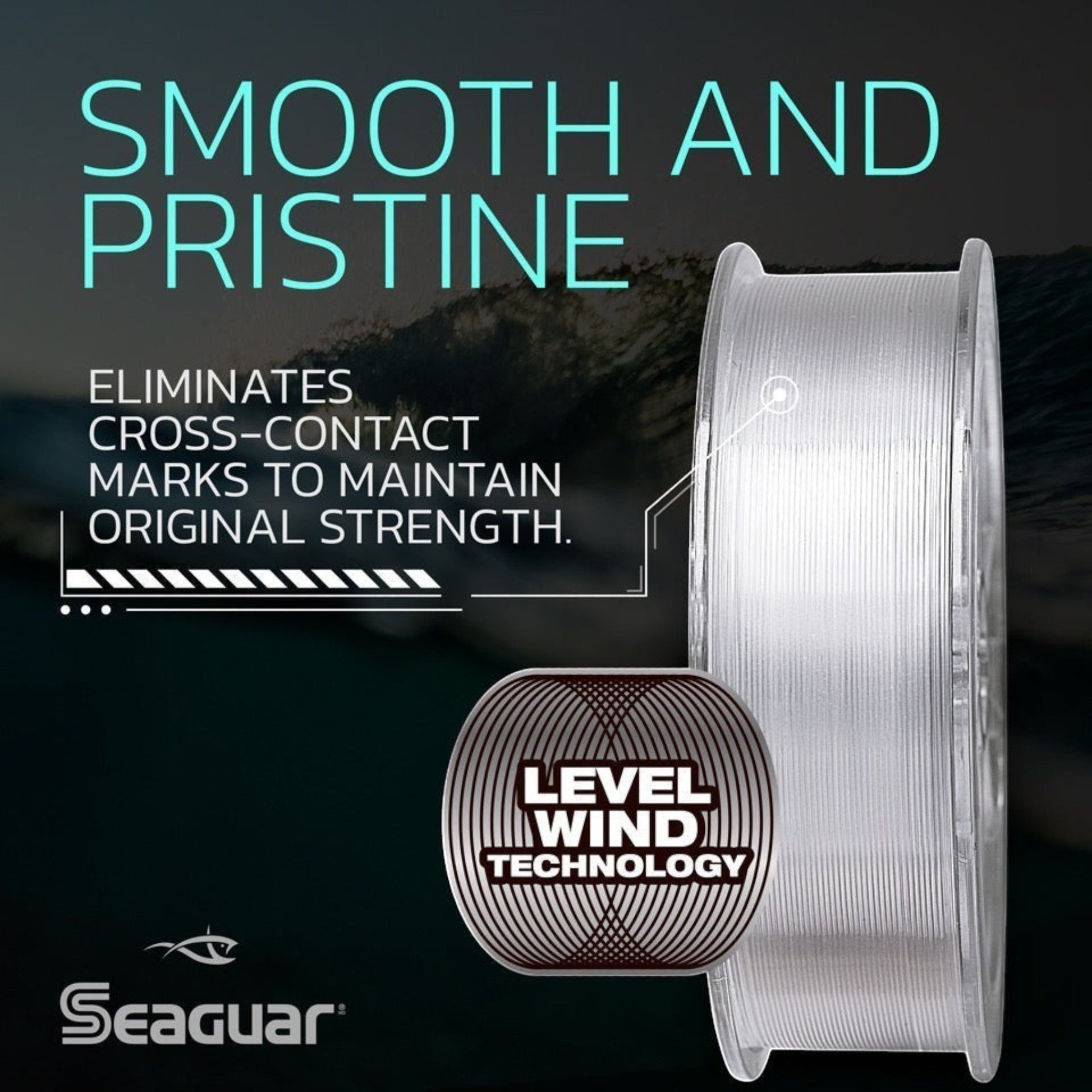 Dogfish Tackle & Marine Seaguar Gold Label fluorocarbon fishing leader spool featuring level wind technology