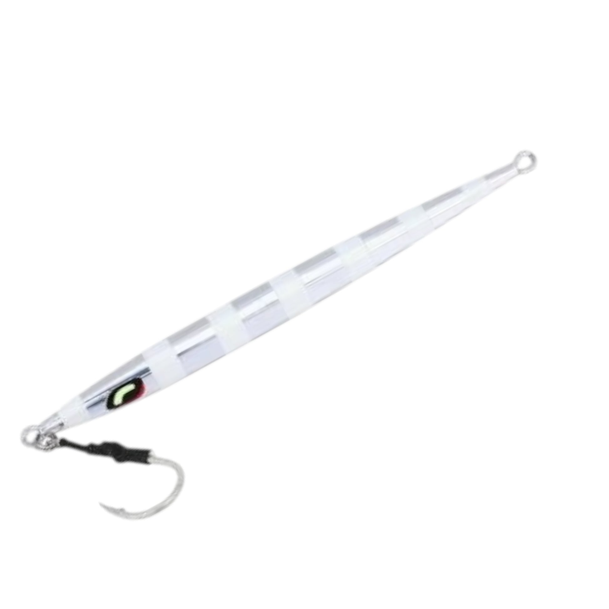 Dogfish Tackle & Marine Shimano Butterfly Shimmerfall slender silver fishing jig with through-wire construction