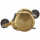 Dogfish Tackle & Marine Shimano Calcutta Conquest MD casting reel in gold with black handle grips and silver accents. Features SVS MD Tune.