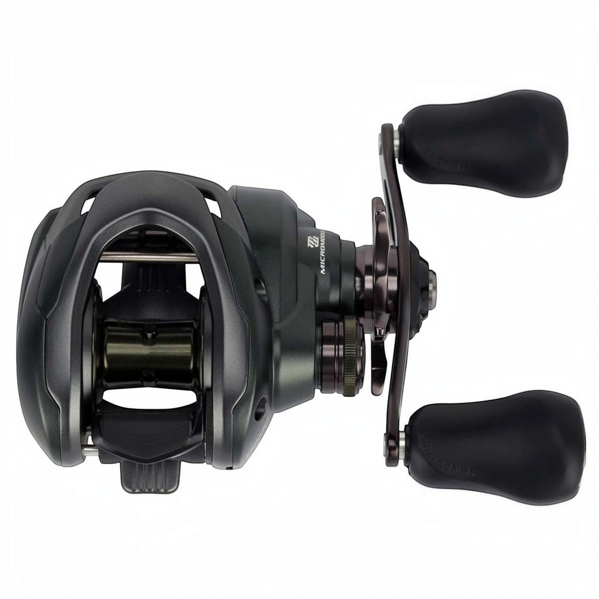 Dogfish Tackle & Marine Shimano Curado 150 M baitcasting reel in dark gray with black handles and silver accents. Features MGL Spool III.