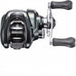 Dogfish Tackle & Marine Shimano Curado MGL baitcasting reel, dark grey aluminum body, MGL spool, silver handle with black grips.