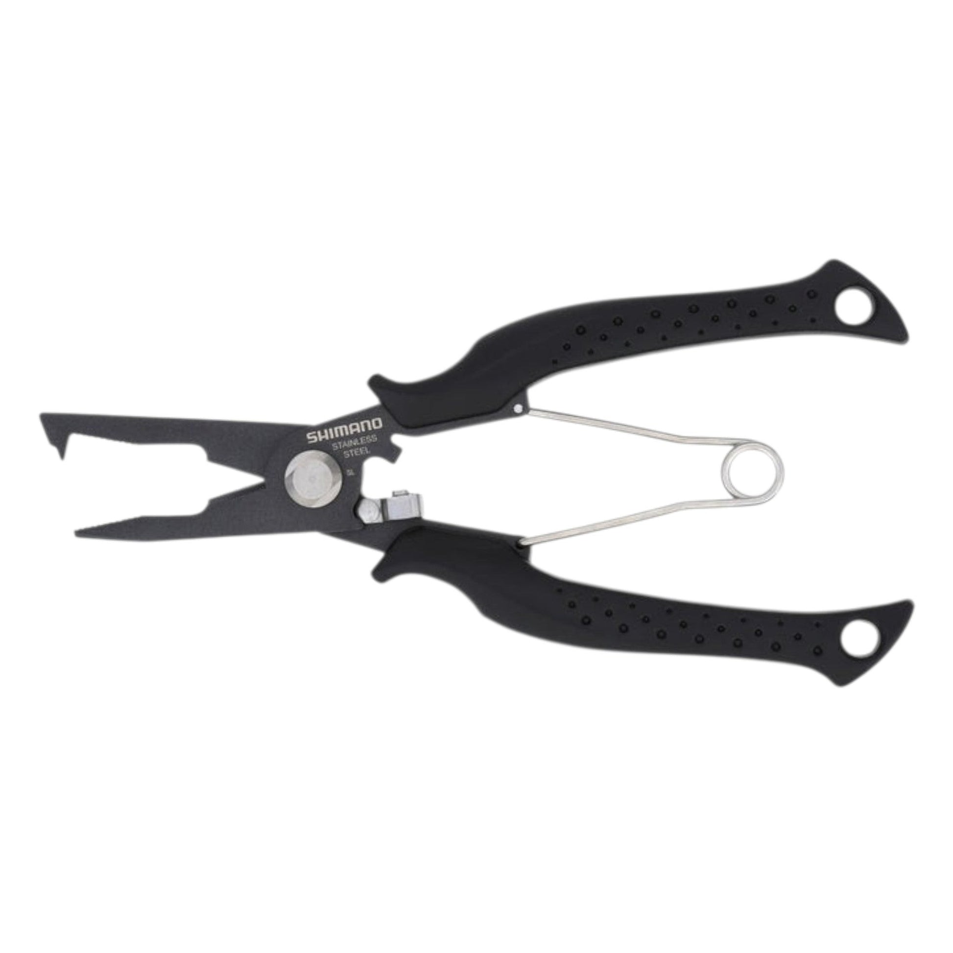 Dogfish Tackle & Marine Shimano 7-inch black stainless steel power pliers with fluorine coating and line cutter