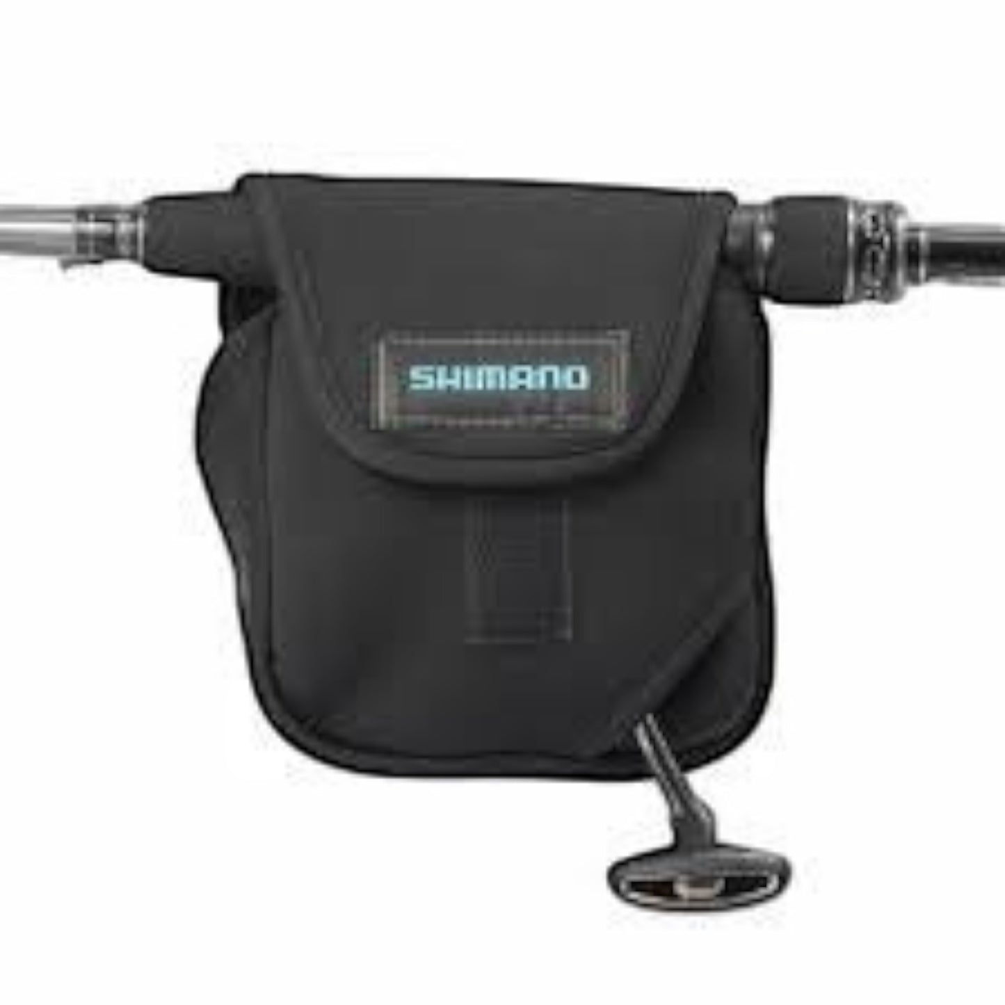 Dogfish Tackle & Marine black Shimano neoprene spinning reel cover with custom fit and easy handle access.