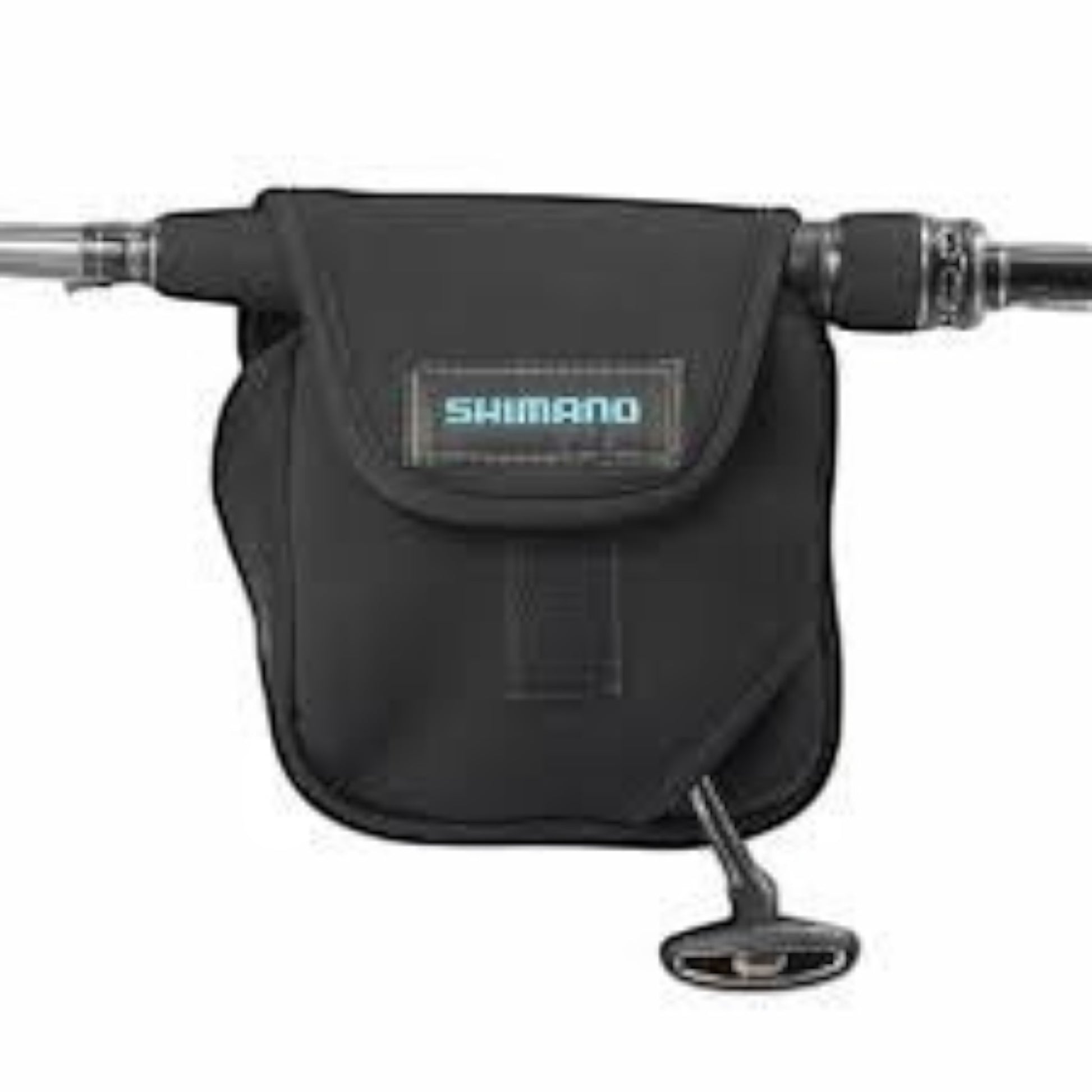 Dogfish Tackle & Marine black Shimano neoprene spinning reel cover with custom fit and easy handle access.