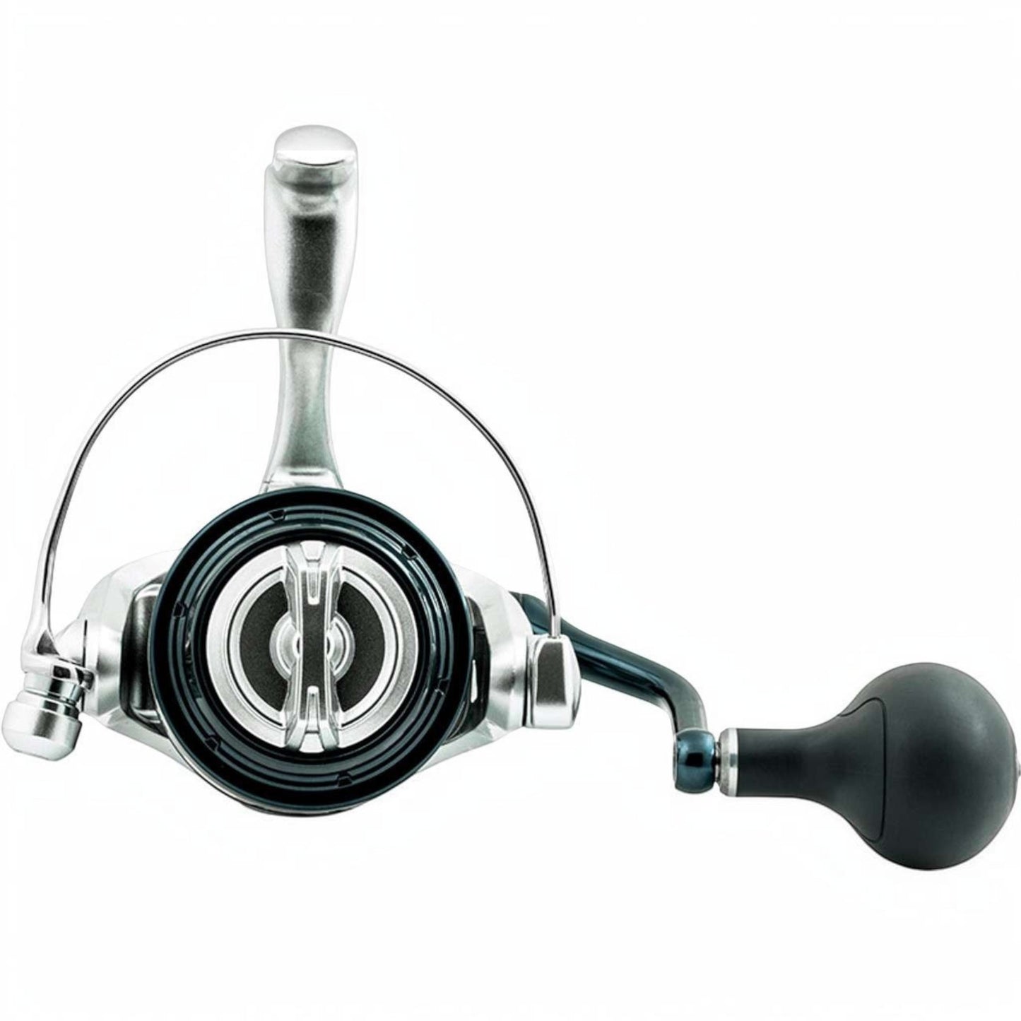 Dogfish Tackle & Marine Shimano Saragosa SW saltwater spinning reel with silver body and black handle.