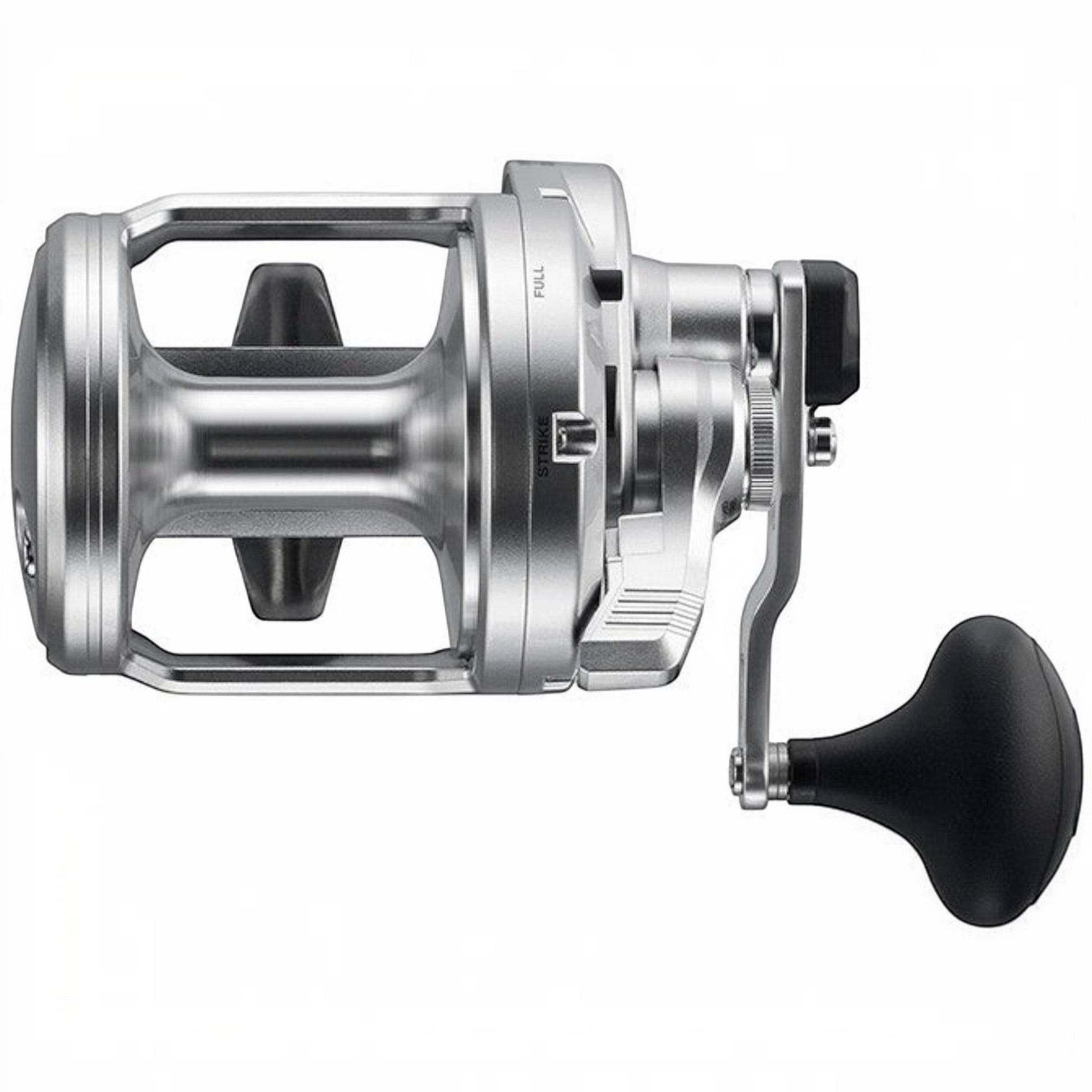 Dogfish Tackle & Marine Shimano Speedmaster II conventional fishing reel, silver with black handle, two-speed lever drag.