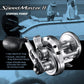 Dogfish Tackle & Marine Shimano SpeedMaster II conventional fishing reel, silver metal with black handle, two-speed lever drag.