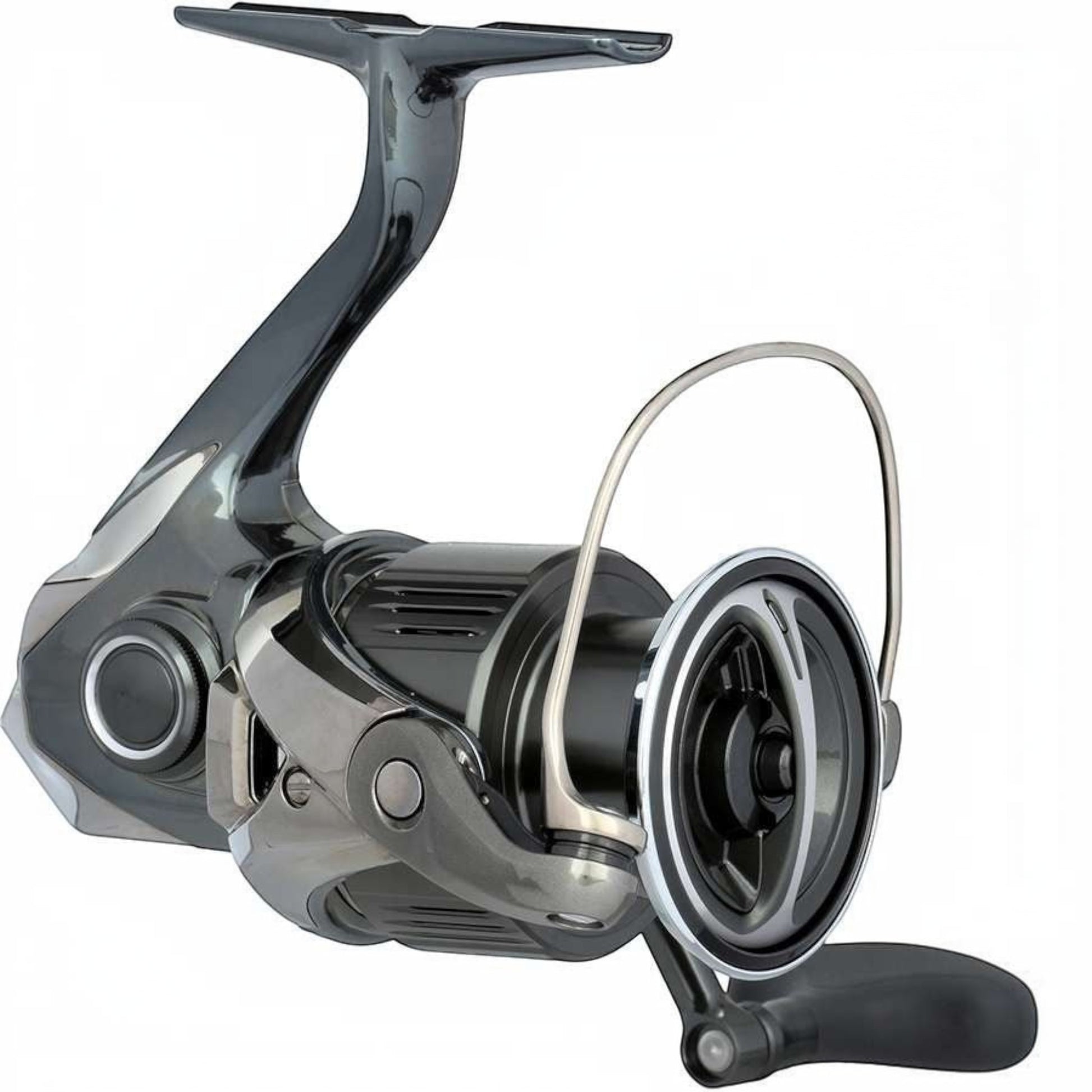 Dogfish Tackle & Marine Shimano Stella FK spinning reel in gunmetal grey with silver accents. Features HAGANE gears and InfinityDrive.