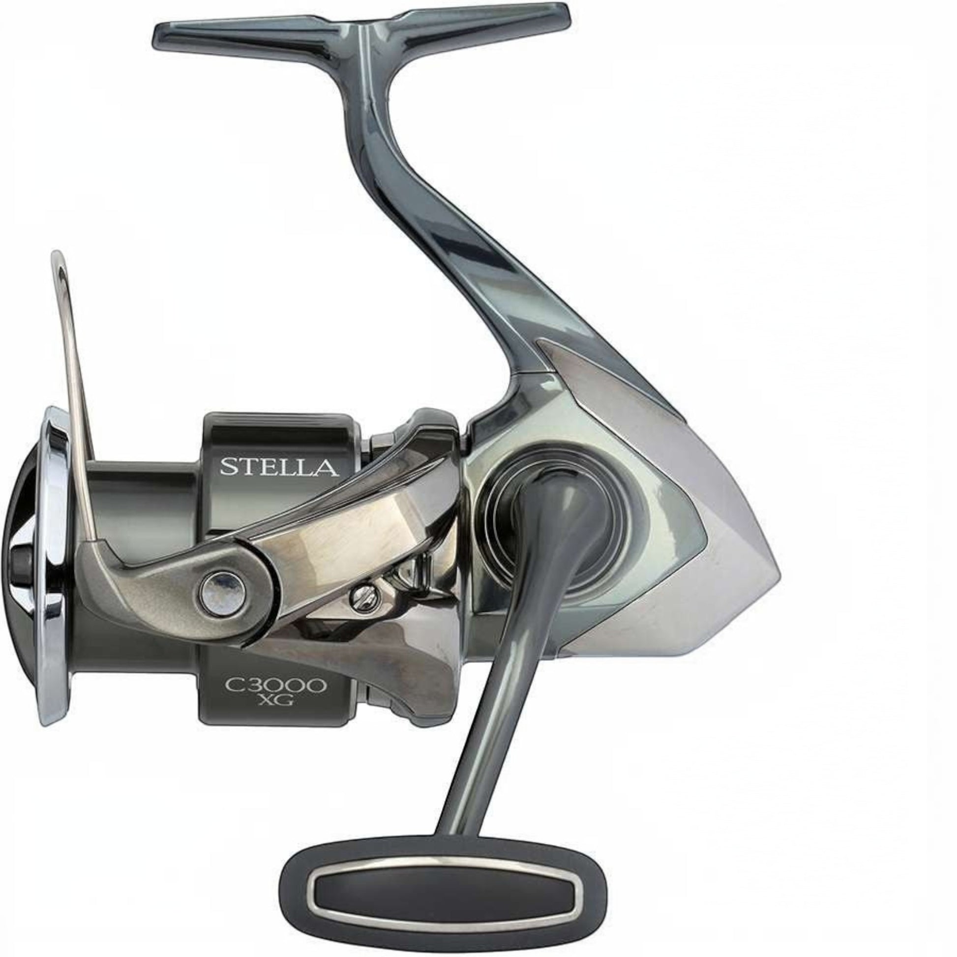 Dogfish Tackle & Marine Shimano Stella FK C3000 XG spinning reel, gunmetal grey with silver accents, advanced fishing gear.